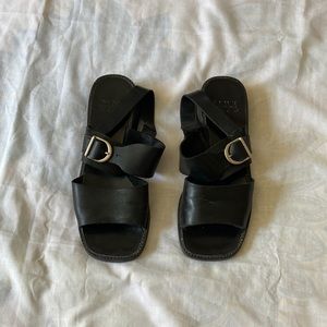 Vintage 90s Square Toe Buckle Sandal
